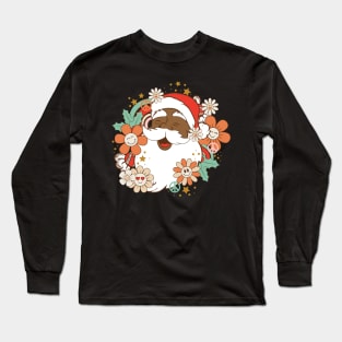 African American Retro Santa Claus Christmas Long Sleeve T-Shirt